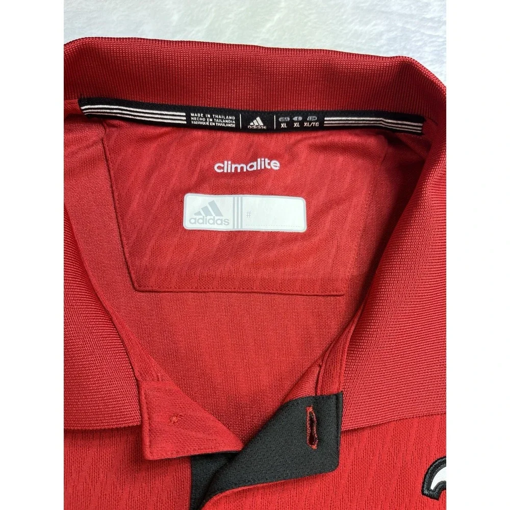 Louisville Cardinals Men's XL Adidas Red Climalite Sideline Polo‎ Shirt